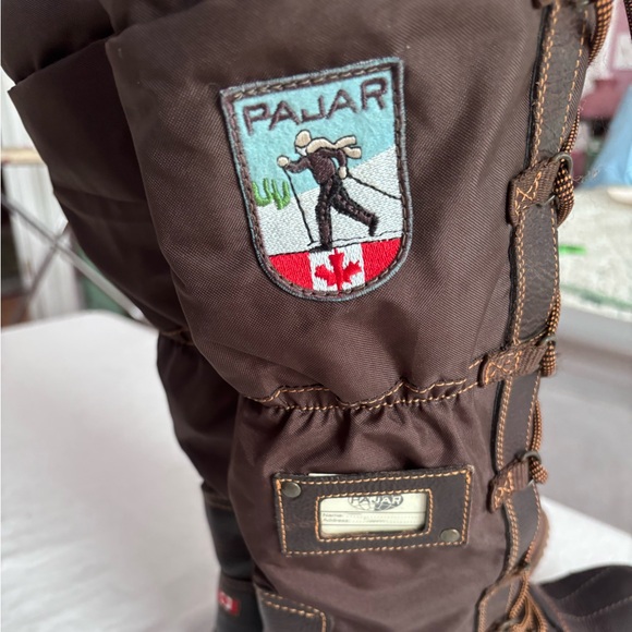Women’s Pajar Grip Tall Lace Up Water Resistant Lined Snow Boot in Brown Size 9 - Picture 4 of 16